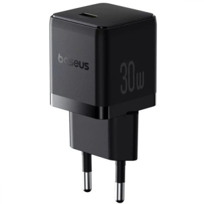 мережевий зарядний пристрій baseus palm fast charger (p10111605113-01) 1type-c/30w/pd +(type-c - type-c 60w) (чорний) 