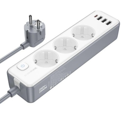 мережевий подовжувач borofone bac9 (pd20w/1c3a)(eu)(l=3m) (бiлий) 