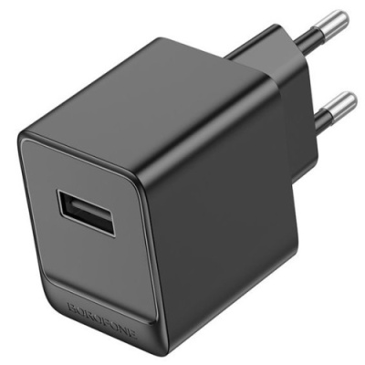 мережевий зарядний пристрій borofone bas11a 1usb/10.5w (чорний) 