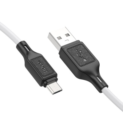 кабель hoco x90 cool silicone usb - microusb 2.4a/1m (білий) 