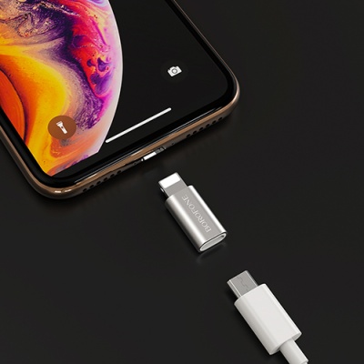 перехідник borofone bv5 microusb - lightning (сталевий) 