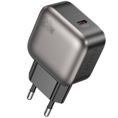 мережевий зарядний пристрій borofone bas53a 1type-c/20w/pd (чорний) 