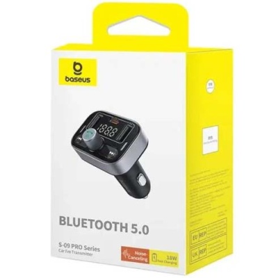 FM Модулятор Baseus (C10762200113-00) S-09 Pro Series Car FM Transmitter Cluster (Чорний)