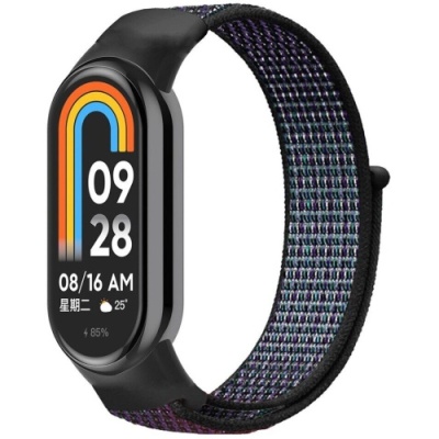 ремінець для xiaomi mi band 8/9/10 nylon (чорно-синій) 