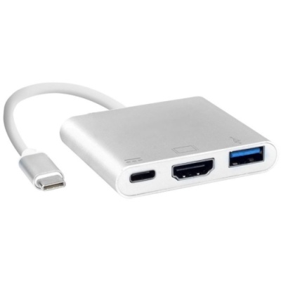 usb hub type-c - hdmi + usb3.0 + type-c (білий) 