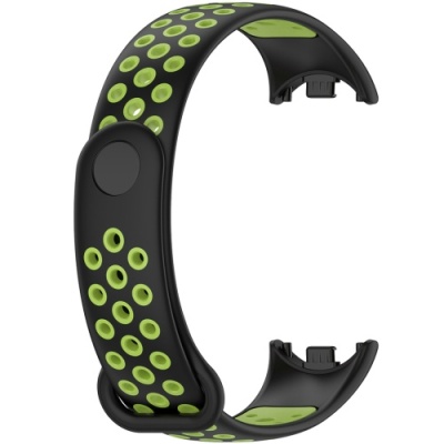ремінець для xiaomi mi band 8/9/10 (sport) black/green 