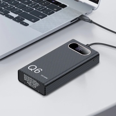 корпус multi-powerbank q6, під елементи 21700 до 6 шт, 100w, чорний 