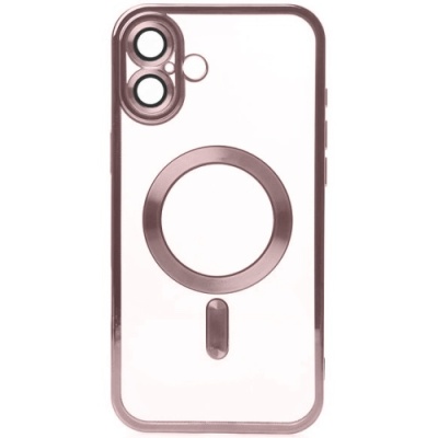 Купить чохол tpu metallic full camera with magsafe для apple iphone 16 (matte rose) онлайн