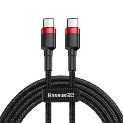 кабель baseus cafule type-c - type-c 60w/2m (catklf-h91) (black-red) 