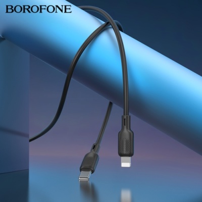 кабель borofone bx113 silicone type-c - lightning pd27w/3m (чорний) 
