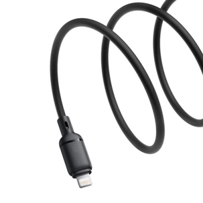 кабель baseus silky series fast charging usb - lightning 2.4a/2m (p10377702113-01) (black) 