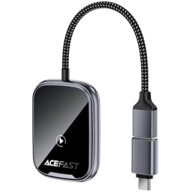 Адаптер бездротовий автомобільний ACEFAST QC1 (CarPlay/Android Auto/адаптер Type-C) (сірий)