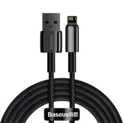 кабель baseus tungsten gold usb - lightning 2.4a/2m (calwj-a01) (black) 