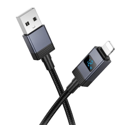 кабель hoco x118 usb - lightning 2.4a/1m (чорний) 