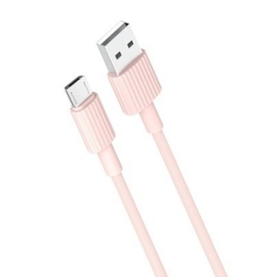кабель xo nb156 usb - microusb 2.4a/1m (рожевий) 