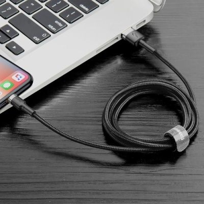 кабель baseus cafule usb - lightning 2a/3m (calklf-rg1) (black-grey) 