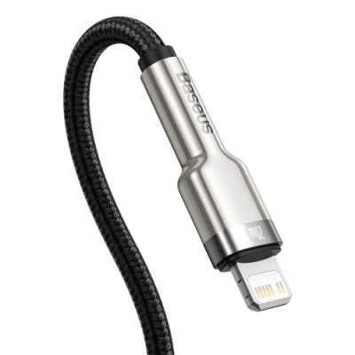 кабель baseus cafule metal usb - lightning 2.4a/1m (caljk-a01) (black) 