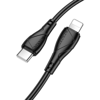 кабель borofone bx121 type-c - lightning pd27w/1m (чорний) 