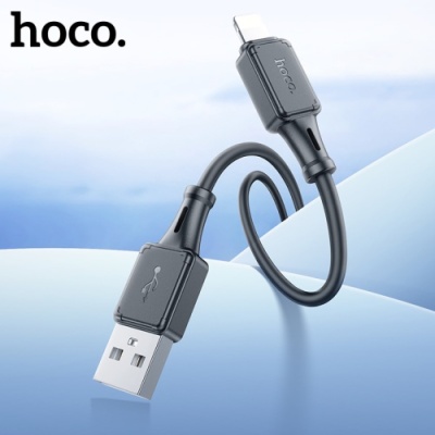 кабель hoco x101 silicone usb - lightning 2.4a/1m (чорний) 