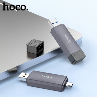 картрідер hoco hb45 spirit 2-in-1 usb2.0/type-c (сірий) 