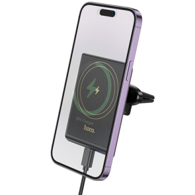 Автотримач Hoco HW19 з безпровідним зарядним пристроєм (Чорний)