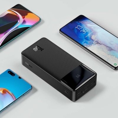 додаткова батарея power bank baseus bipow digital display 15w 30000mah overseas edition black (ppbd050201) 