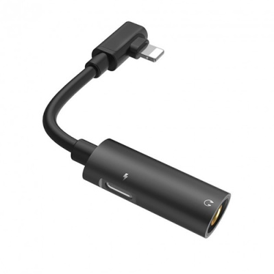 перехідник hoco ls17 lightning - (aux (3.5mm)+lightning charge) (чорний) 