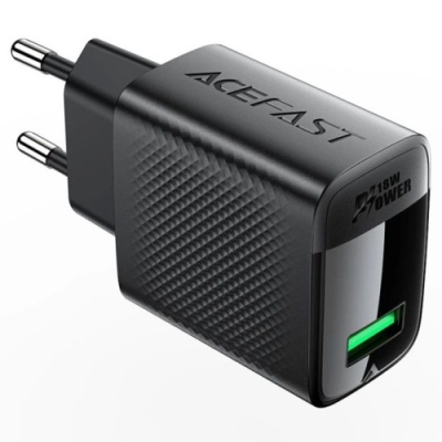 мережевий зарядний пристрій acefast a90 qc 3.0 (1usb/3a/18w) (чорний) 