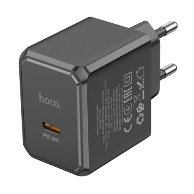 мережевий зарядний пристрій hoco cs15a 1type-c/30w/pd (чорний) 
