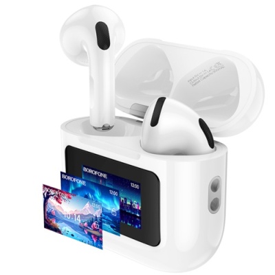 бездротові навушники (tws) borofone bw60 with display (білий) 