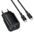 мережевий зарядний пристрій borofone bas85a pd30w + qc3.0 (1usb/1type-c/3a) + type-c - type-c (чорний) 