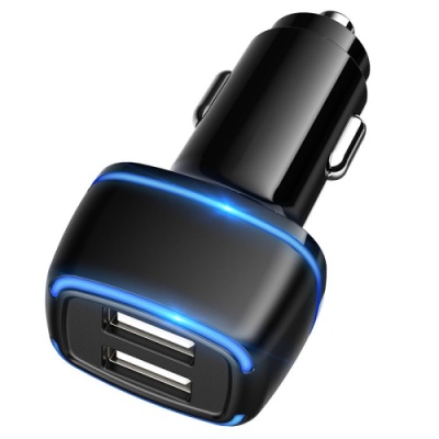 Автомобільний Зарядний Пристрій SkyDolphin SZ18T 2USB/3.4A/15W + (USB - Type-C) (Чорний)