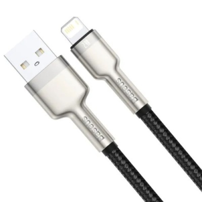 кабель baseus cafule metal usb - lightning 2.4a/2m (caljk-b01) (black) 