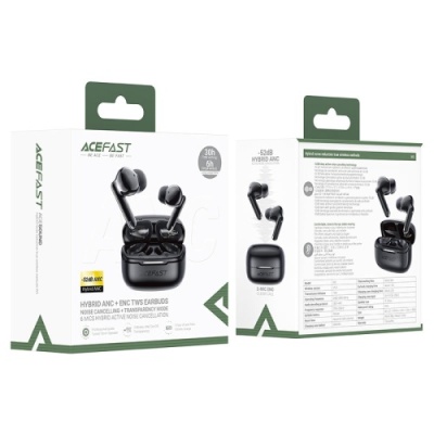 бездротові навушники (tws) acefast w5 anc (чорний) 