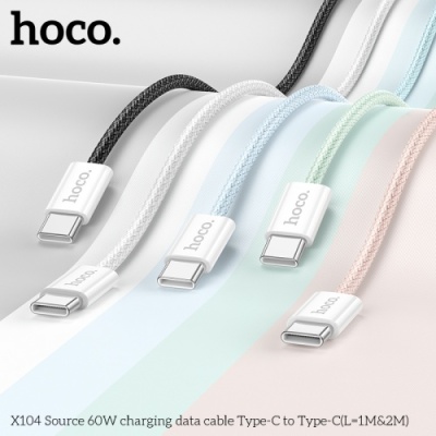 кабель hoco x104 source (pd) type-c - type-c 60w/2m (білий) 