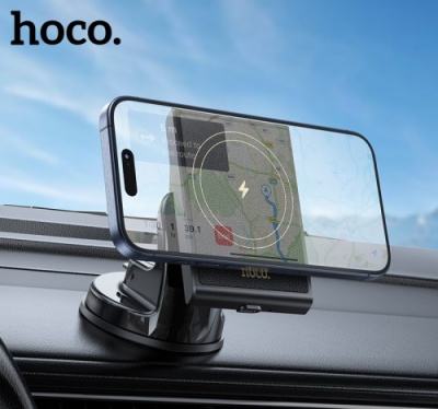 Автотримач Hoco HW20 з безпровідним зарядним пристроєм (Чорний)