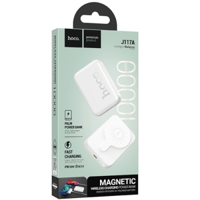 додаткова батарея power bank hoco j117a esteem pd20w magnetic 10000mah (білий) 