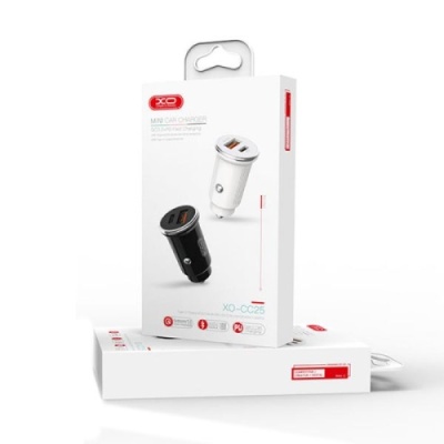 Автомобільний Зарядний Пристрій XO CC25 1USB/QC3.0 + 1Type-C/25W/PD (Білий)
