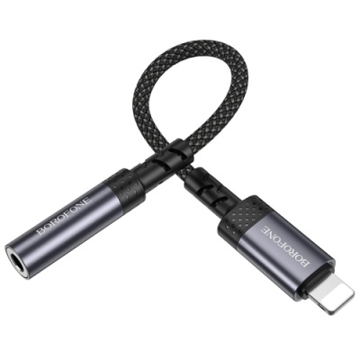 перехідник borofone bv24 lightning(male) to 3.5mm(female) 0.15m (сірий) 