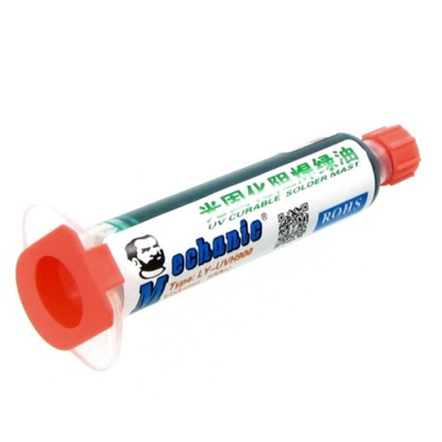 лак ізоляційний mechanic ly-uvh900, зелёний, в шприці, 10 ml (ly10 uv curing solder proof printing ink)