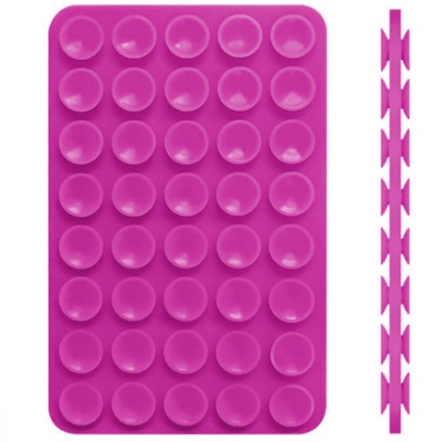 Купить силіконова тримач-присоска двостороння для телефону double side silicone (100*64мм) (малиновий) онлайн