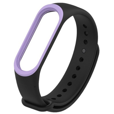 ремінець для xiaomi mi band 3/4 black/purple 
