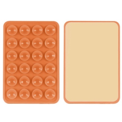 Купить силіконова тримач-присоска телефону sticker side silicone (3m килимок липучка) (помаранчевий) онлайн