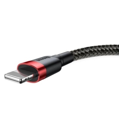 кабель baseus cafule usb - lightning 2a/3m (calklf-r91) (black-red) 