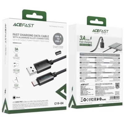кабель acefast c19-04 usb - type-c (1.2м) (чорний) 