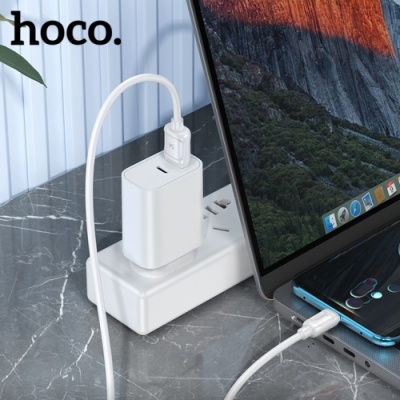 кабель hoco x115 surpass 100w usb - type-c 1m (бiлий) 