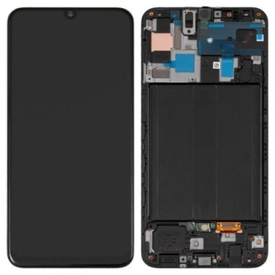 дисплей для samsung a505 galaxy a50, чорний, з рамкою, original