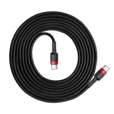 кабель baseus cafule type-c - type-c 60w/2m (catklf-h91) (black-red) 