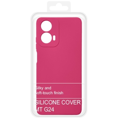 Купить силіконовий чохол soft silicone case для motorola g04/g04s/g24/e14 (малиновий) онлайн