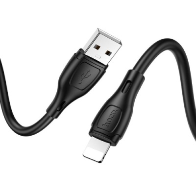 кабель hoco x61 silicone usb - lightning 2.4a/1m (чорний) 